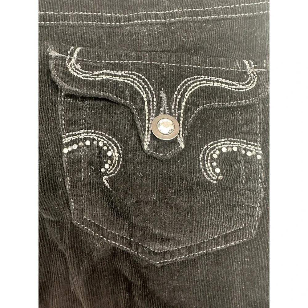 Faded Glory  Girls Size 14 Black Corduroy Bootcut Pants With Belt